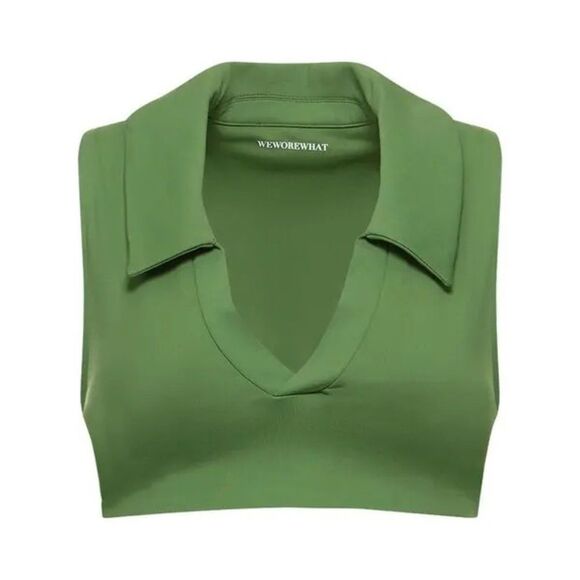 WeWoreWhat Revolve Polo Bra in Court Green Size Large NWT - Picture 4 of 10